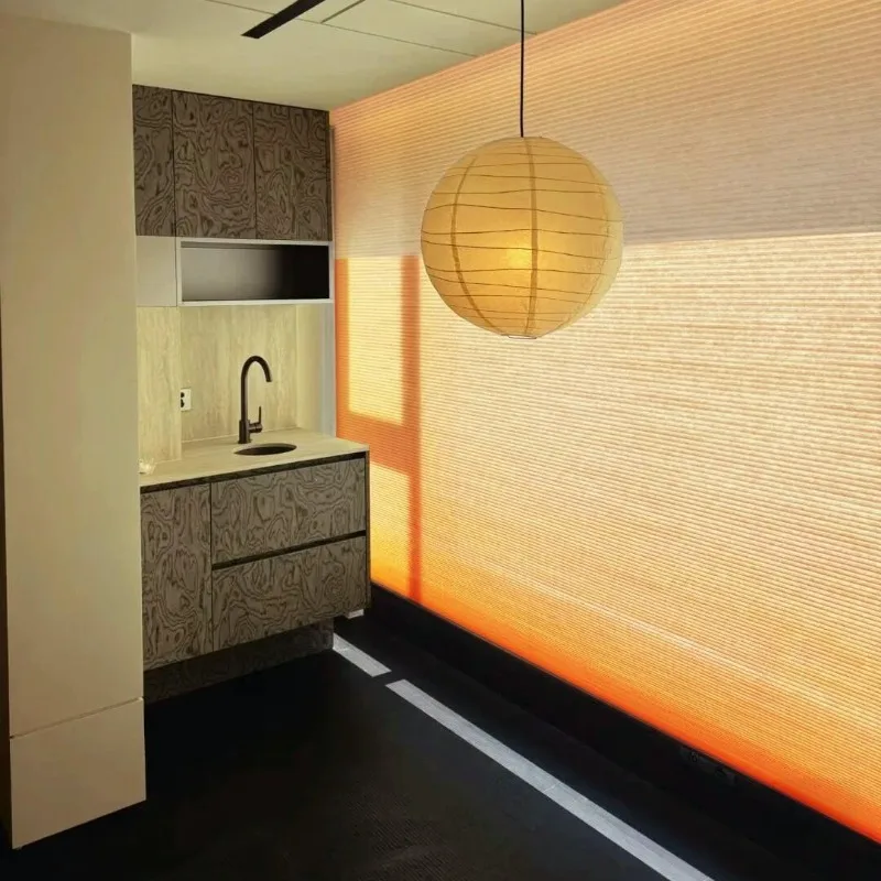 Sunset color sweet orange gradual change day and night curtain, honeycomb full blackout study  without punching roller shutter