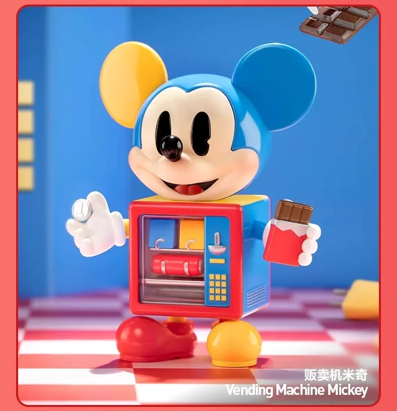 Caja ciega de Mickey Mouse de Disney para niños, juguetes de la serie Boundless, bonito modelo colorido hecho a mano, adorno, regalo de cumpleaños