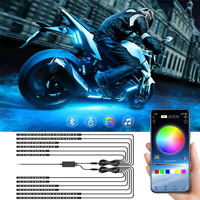RGB LED Atmosphere Ambient Light Kit W/ APP Music Control Flexible Waterproof Neon Strip For Car Motorcycle Decorative Lamp 12V