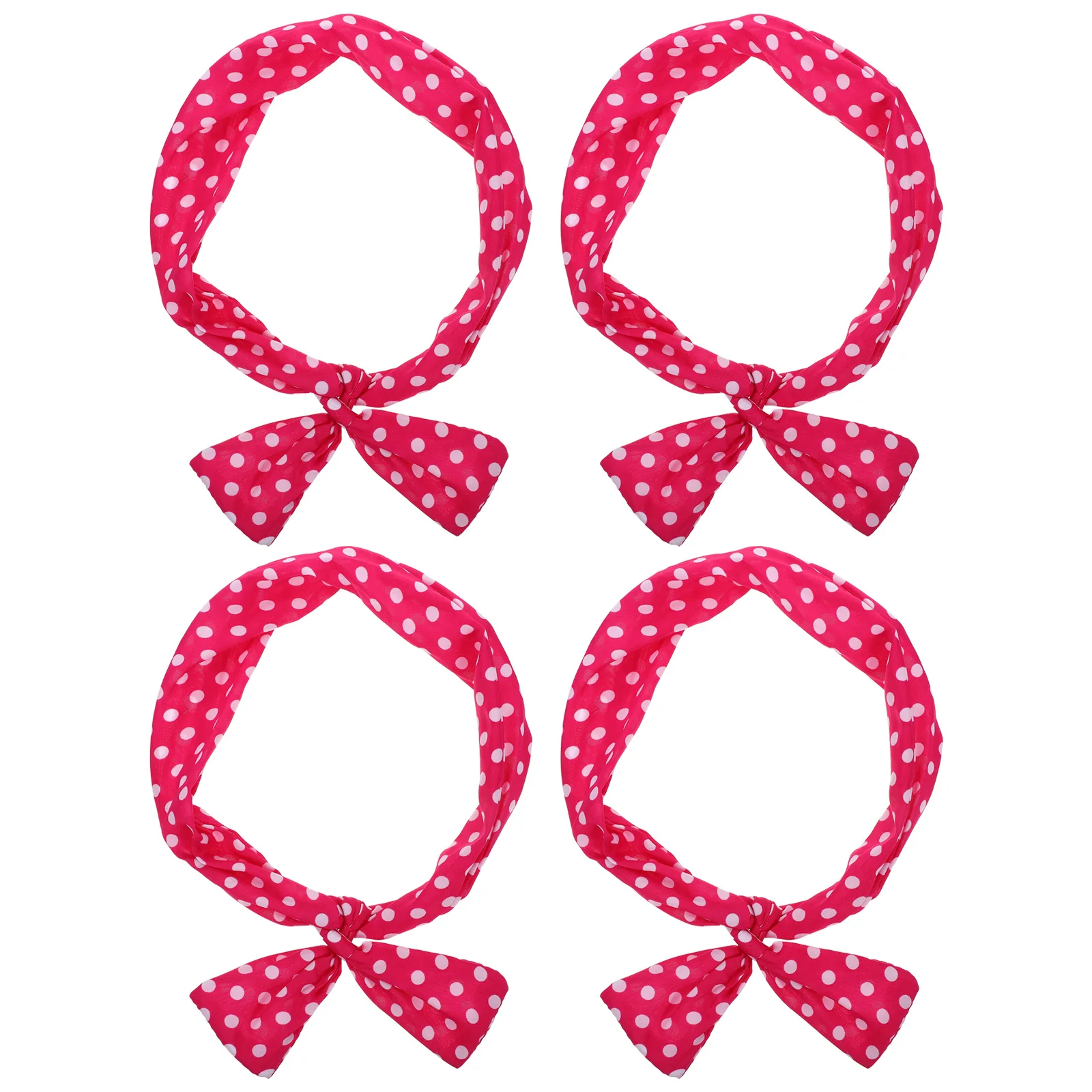 

4pcs Dot Hairband Girls Headbands Bowknot Wire Fabric Smooth Party Cosplay Women Hair Accessories Anti slip Decorative