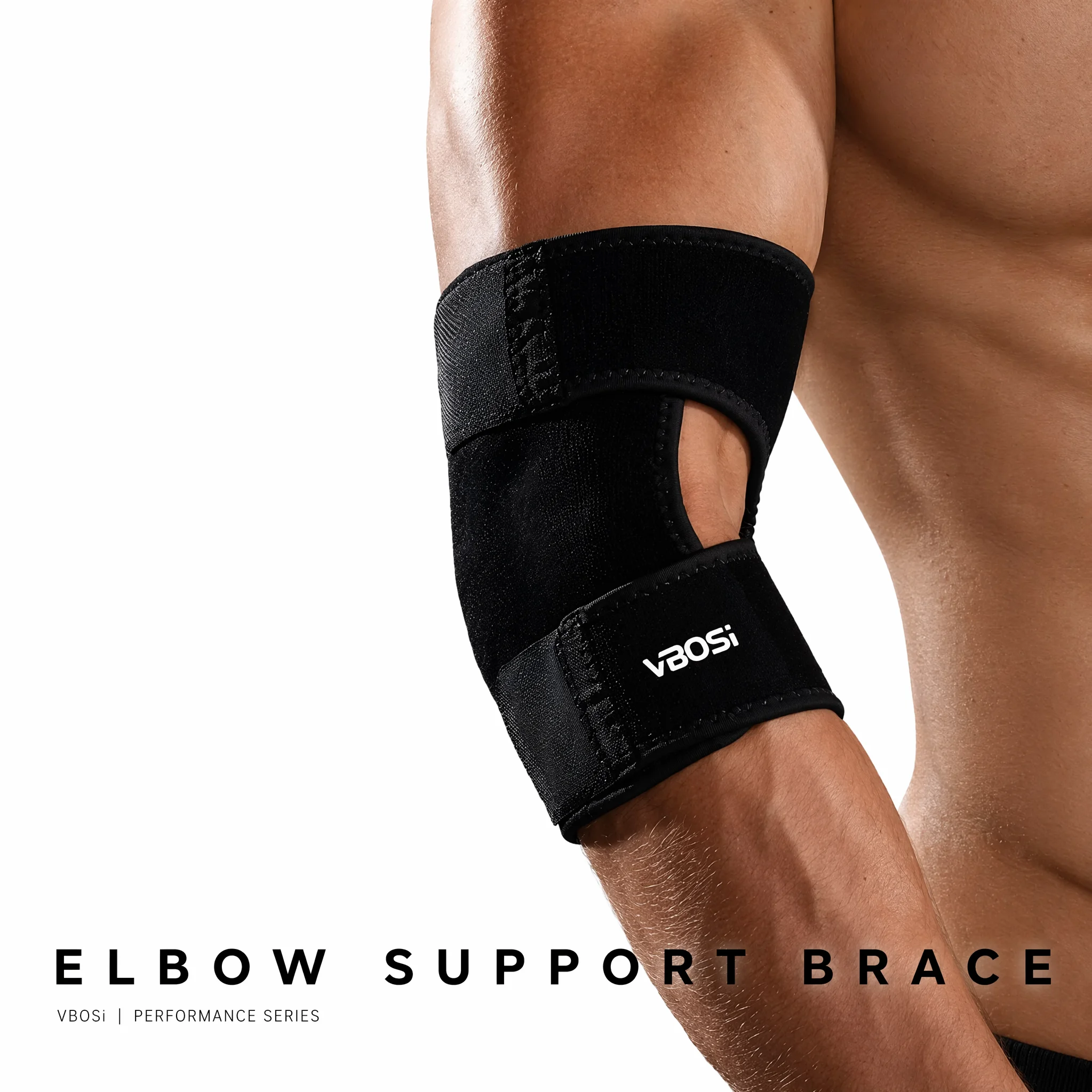 VBOSI Elbow Support Brace 1pc/2pcs Compression Elbow Pads for Tennis Elbow Pain Relief Sports Fitness Basketball Cycling