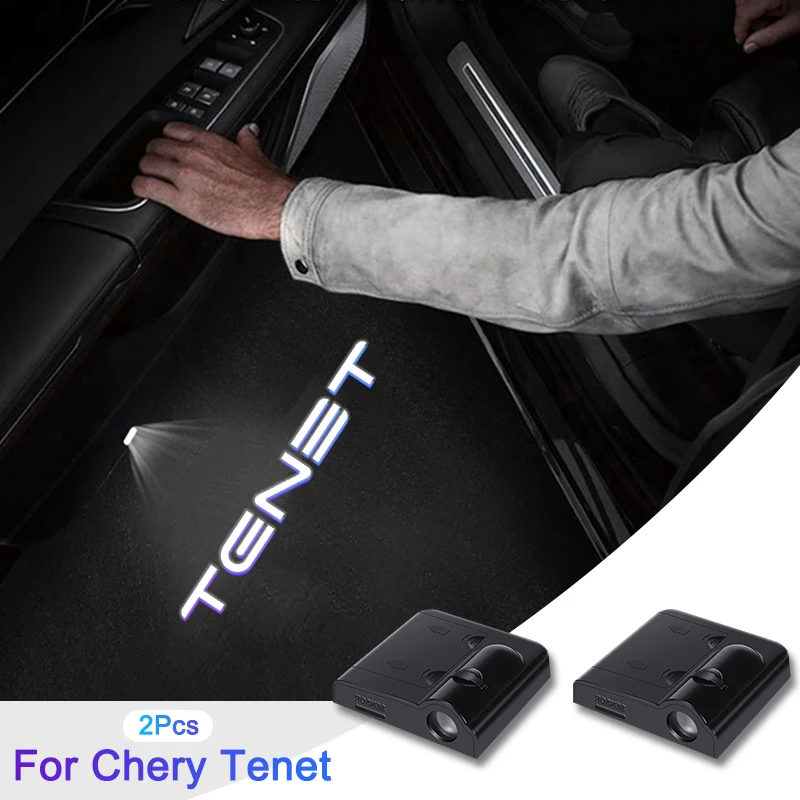 2Pcs Wireless LED Car Door logo Projector Lamps Welcome Lights For Chery Tenet T7 T7 Active‌ ‌Style‌ ‌Prestige‌ Accessories
