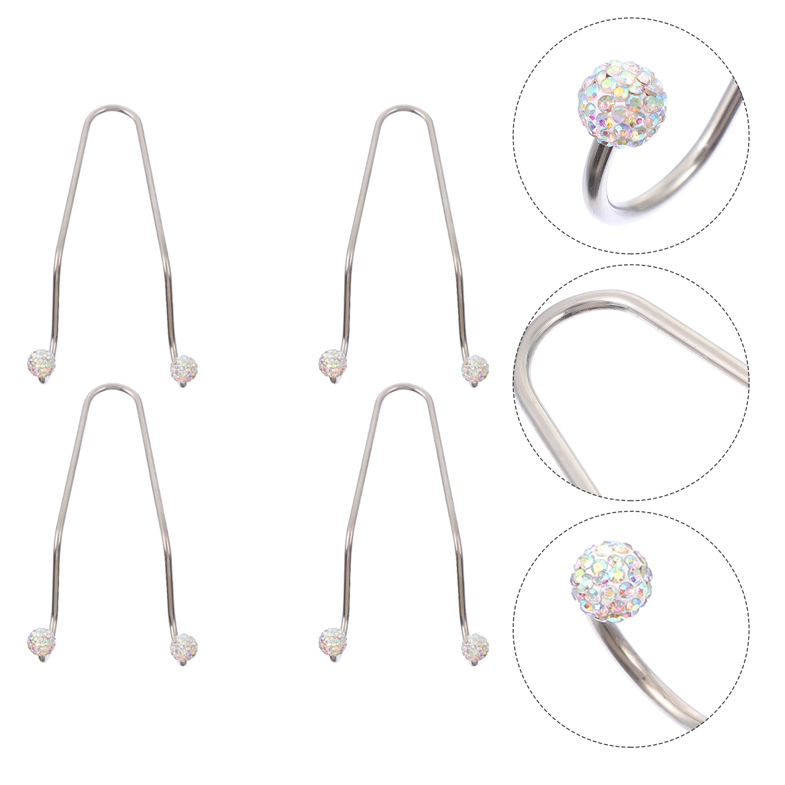 

4pcs Stainless Steel Car Headrest Hooks Back Seat Purse Hangers Universal Storage Hooks For Umbrella Handbags Groceries Auto