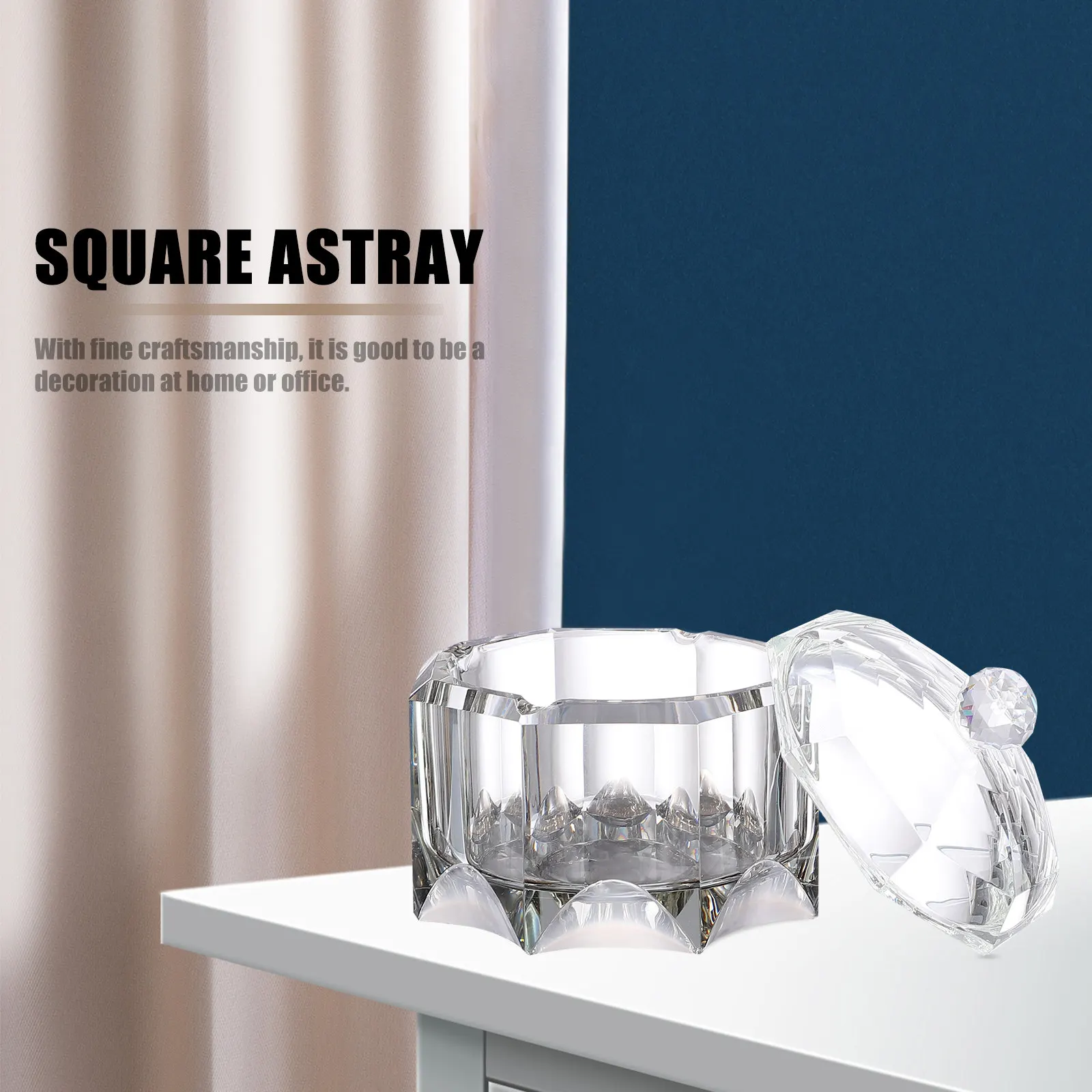 

Крышка для контейнера Fancy Buster, контейнер для окурков, настольная прозрачная пепельница, квадратная, для офиса