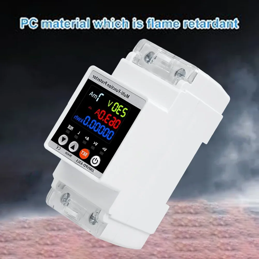 63A Multi-Function Protector LCD Smart Over/Under Voltage Leakage Protector JJMVPD-63LS Household Electric Shock Protectors