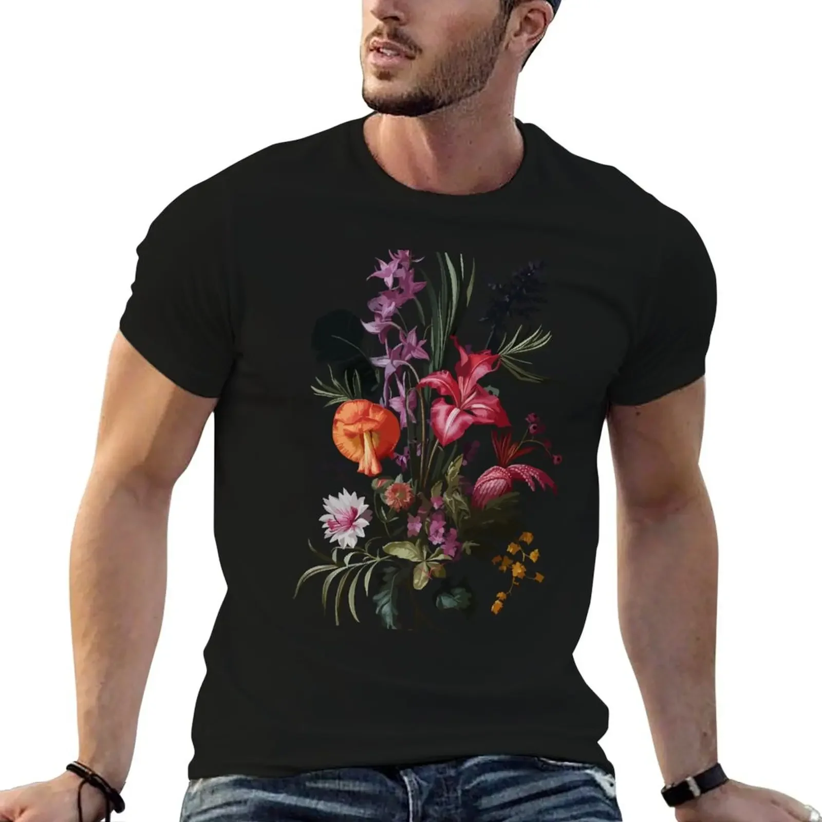 Colorful Vintage Botanical T-Shirt essential t shirt vintage mens graphic t-shirts