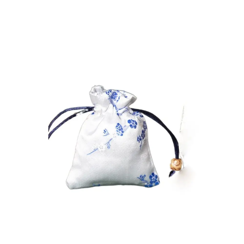 Antique Satin Storage Bag Embroidered Drawstring Drawstring Gift Bag Candy Bag Flower Women Sachet Ladies