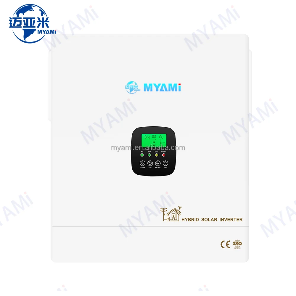 Myami 12.3kw 48v To 220v230v Ac Pure Sine Wave Hybrid Solar Inverter Built-in 200a Mppt Charge Controller All-in-one Inverter