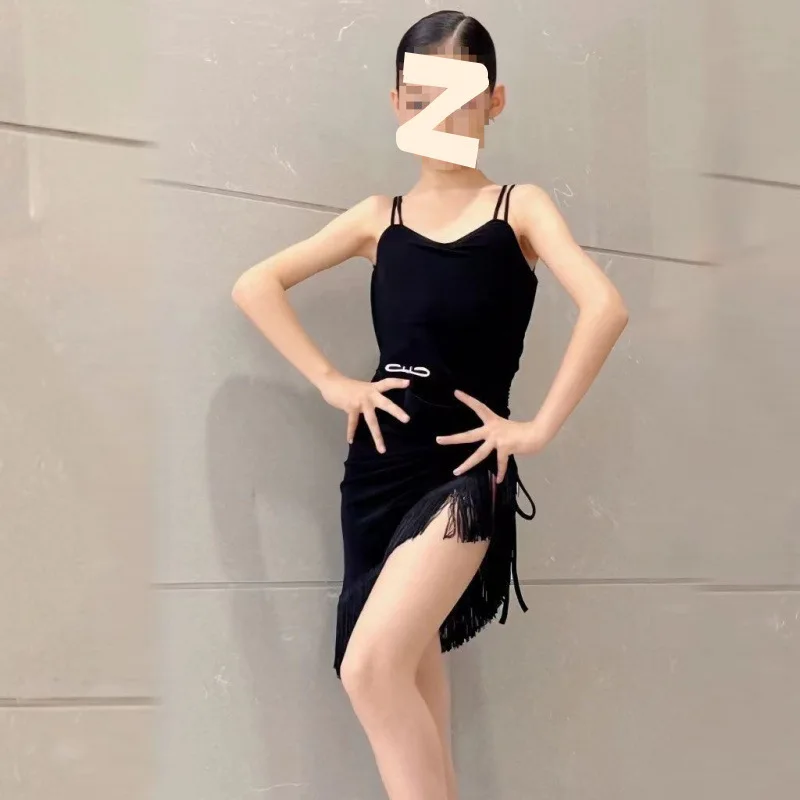 

New Latin Dance Practice Clothes Girls' Training Clothes Girls' Children's Performance Clothes Dresses
