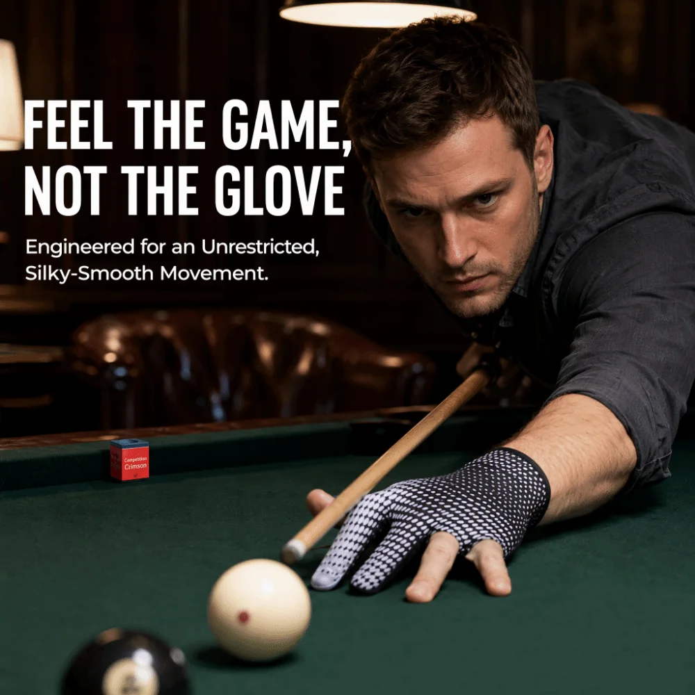 2pcs Anti-Skid Billiard Glove Super Elastic Left Or Right Hand Pool Table Glove Left Right Interchangeable Breathable