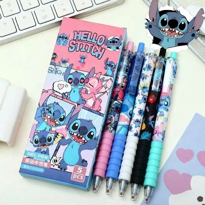 5 unids/caja bolígrafo de Gel de punto de dibujos animados lindo Ángel portátil muy atractivo bolígrafo de acción de empuje de secado rápido bolígrafo negro regalos