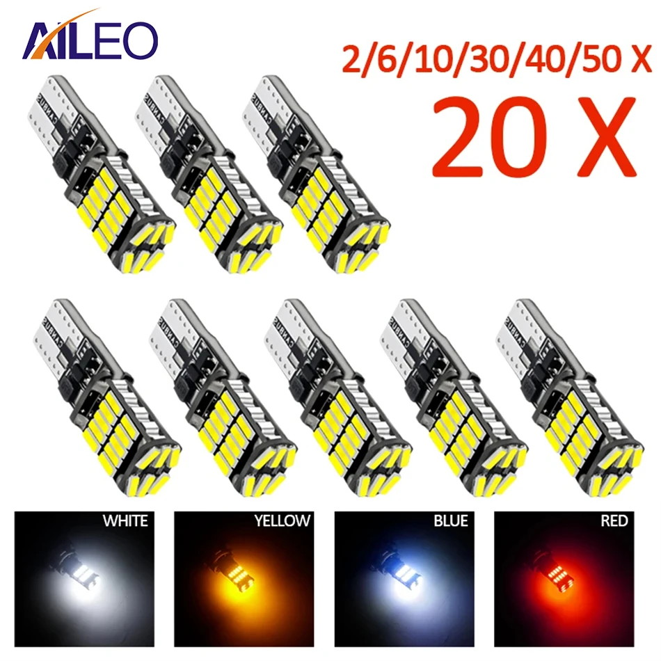 2/6/10/20/30 Pcs T10 W5W Led Canbus 168 194 Car Lights 6000K No Error 26SMD For Car Reverse Interior Accessories Lamps Tail IP67