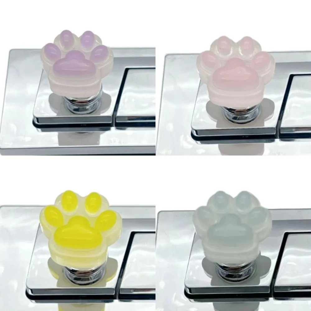 Creativo carino luminoso WC pressa zampa di gatto protezione per unghie pulsante WC interruttore a pressione pulsante di scarico dell'acqua del fumetto donne