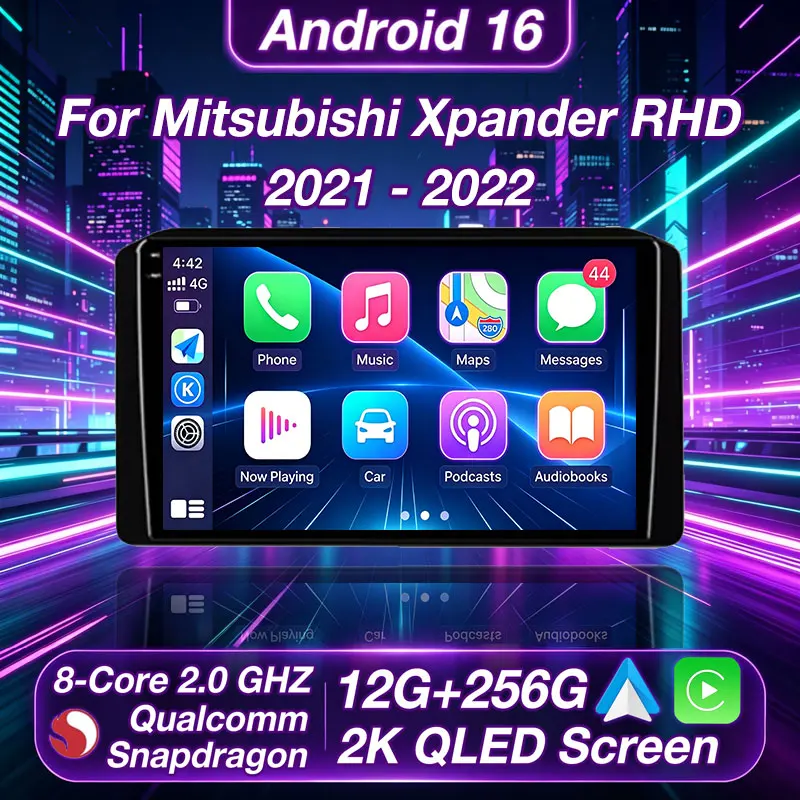 For Mitsubishi Xpander 2021 - 2022 RHD Android 16 Car Radio GPS Multimedia Player Navi Head Unit Stereo Wireless Carplay 360 DSP