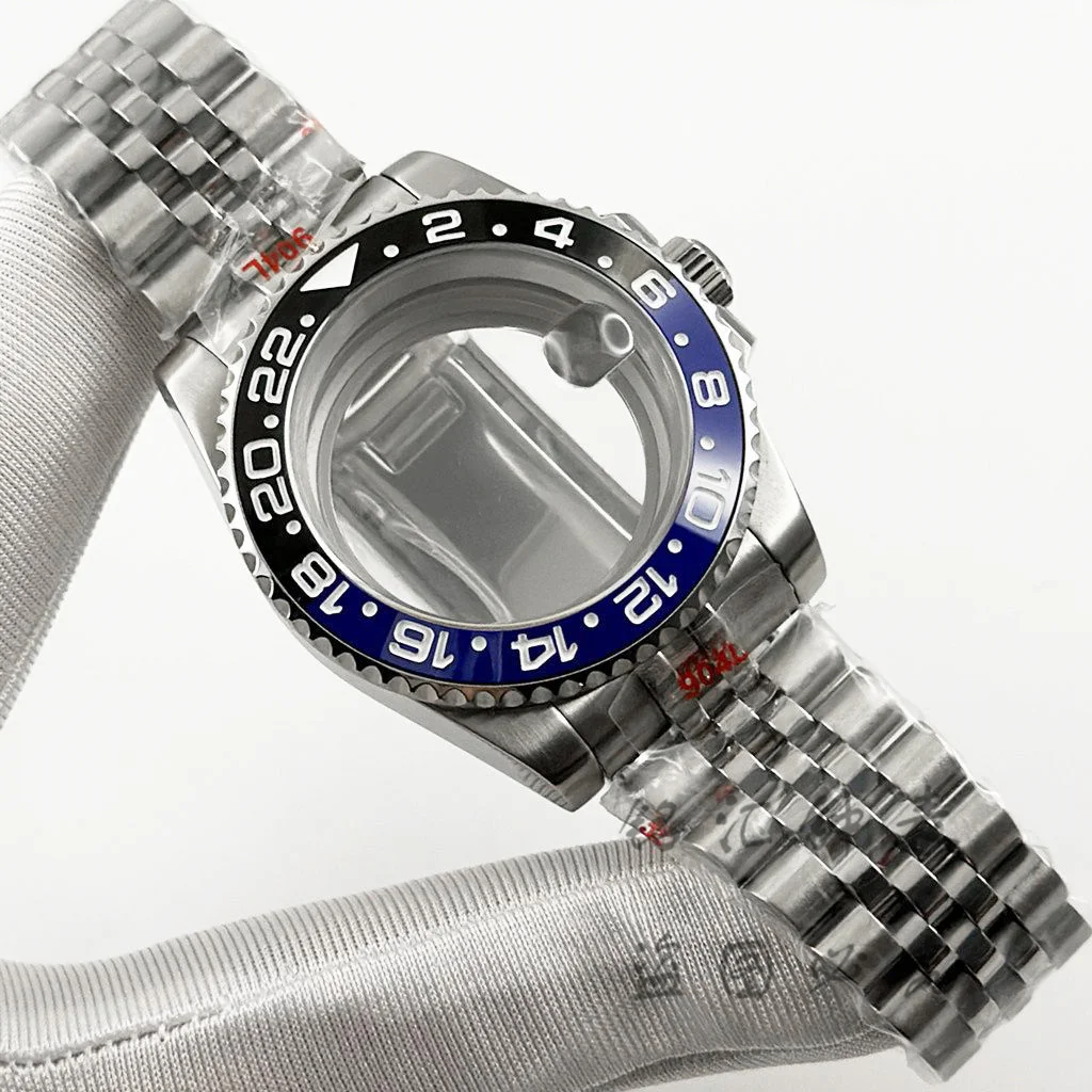 40MM SUB GMT Ceramic Bezel Glide Lock Clasp Sapphire Crystal Watch Case For ​NH34 NH35 NH36 NH38 ETA2824 Movement 120 Clicks