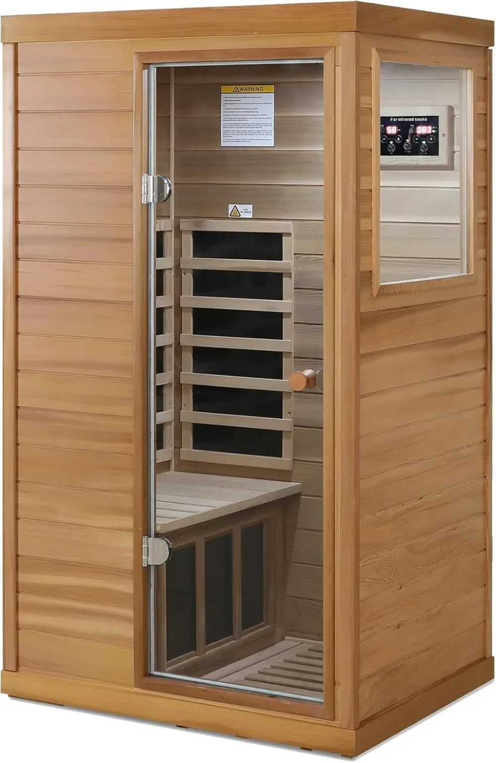 Infrared Home Sauna Room 1 Person Mini Infrared Sauna 1050W Dry Saunas for Home Red Cedar Wooden Indoor Sauna Spa with 6 Low