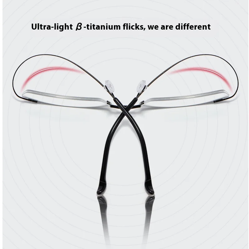 إطار نظارات لقصر النظر شبه حواف من التيتانيوم النقي خفيف للغاية إطار سلكي من التيتانيوم B للرجال إطار بصري بلانو وصفة طبية