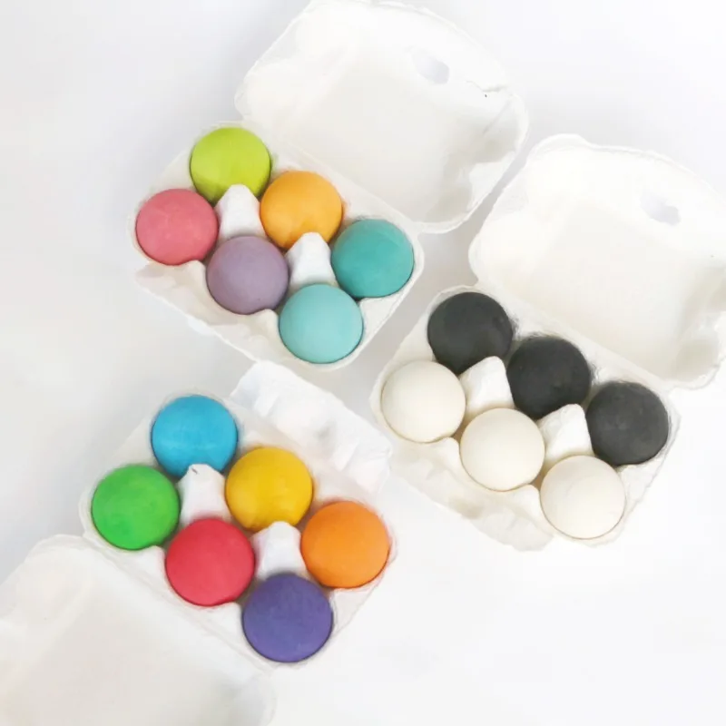 Wooden Balls Rainbow Pastel Color Toys for Musical Sound Marble Tree Montessori Color Sorting Educational Toys for Children