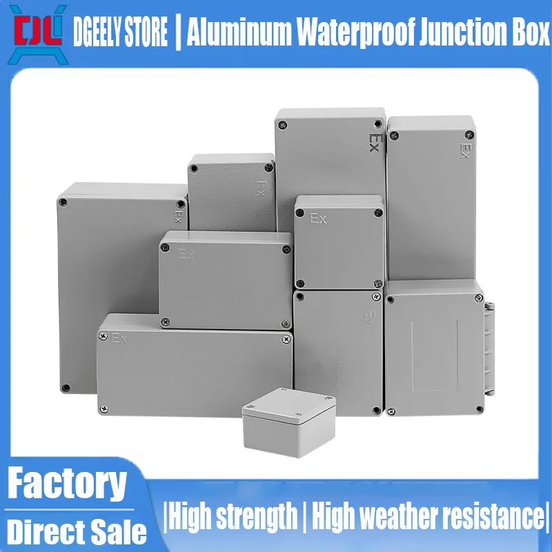 Outdoor IP67 Cast Aluminum Waterproof Case Sealed Junction Box for Terminal Button Durable Water-Resistant Explosion-proof Box