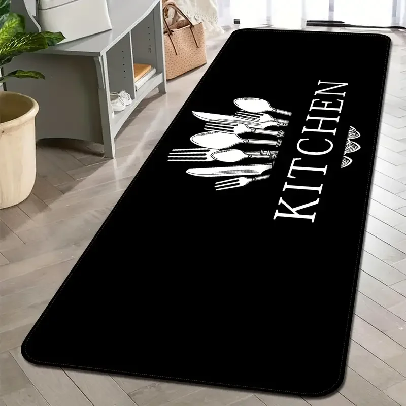 Kitchen Mat Non-slip Oil-proof Floor Mats Dirt-resistant Waterproof Runner Rug Entrance Doormat for Living Room Laundry Bathroom