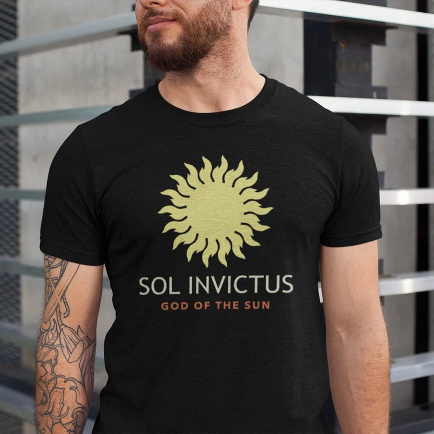 Sol Invictus God of the Sun Ancient Roman T-Shirt Adult Regular Fit O-Necked Tees Cotton Men's Printed Tops