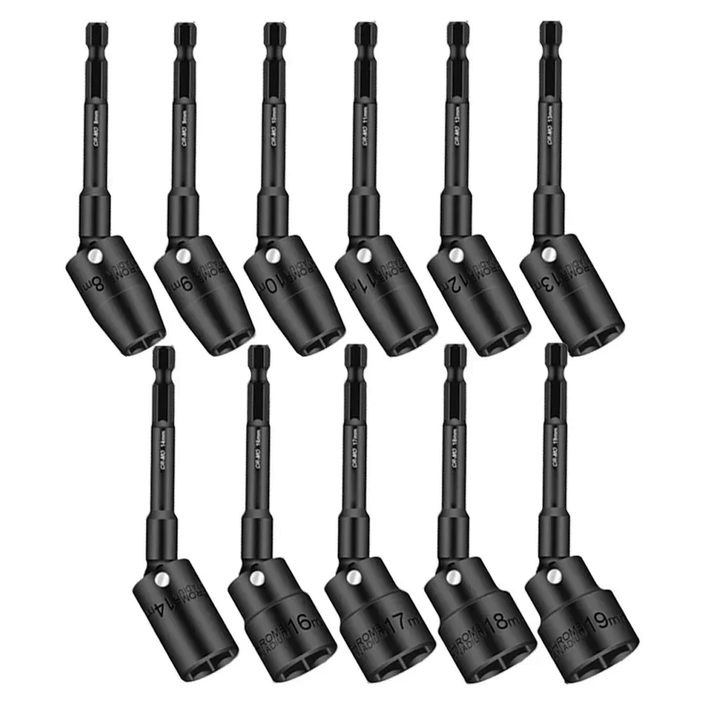 

100mm 1/4inch Hex Shank Chrome Vanadium Steel Impact Wrench Hex Socket Head 8mm 9mm 10mm 11mm 12mm 13mm 14mm 16mm 17mm 18mm 19mm