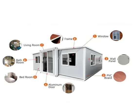 صندوق أنشطة قابل للطي لتوسيع جناح مزدوج، منزل متحرك سريع، منزل مزدوج الجناح قابل للطي