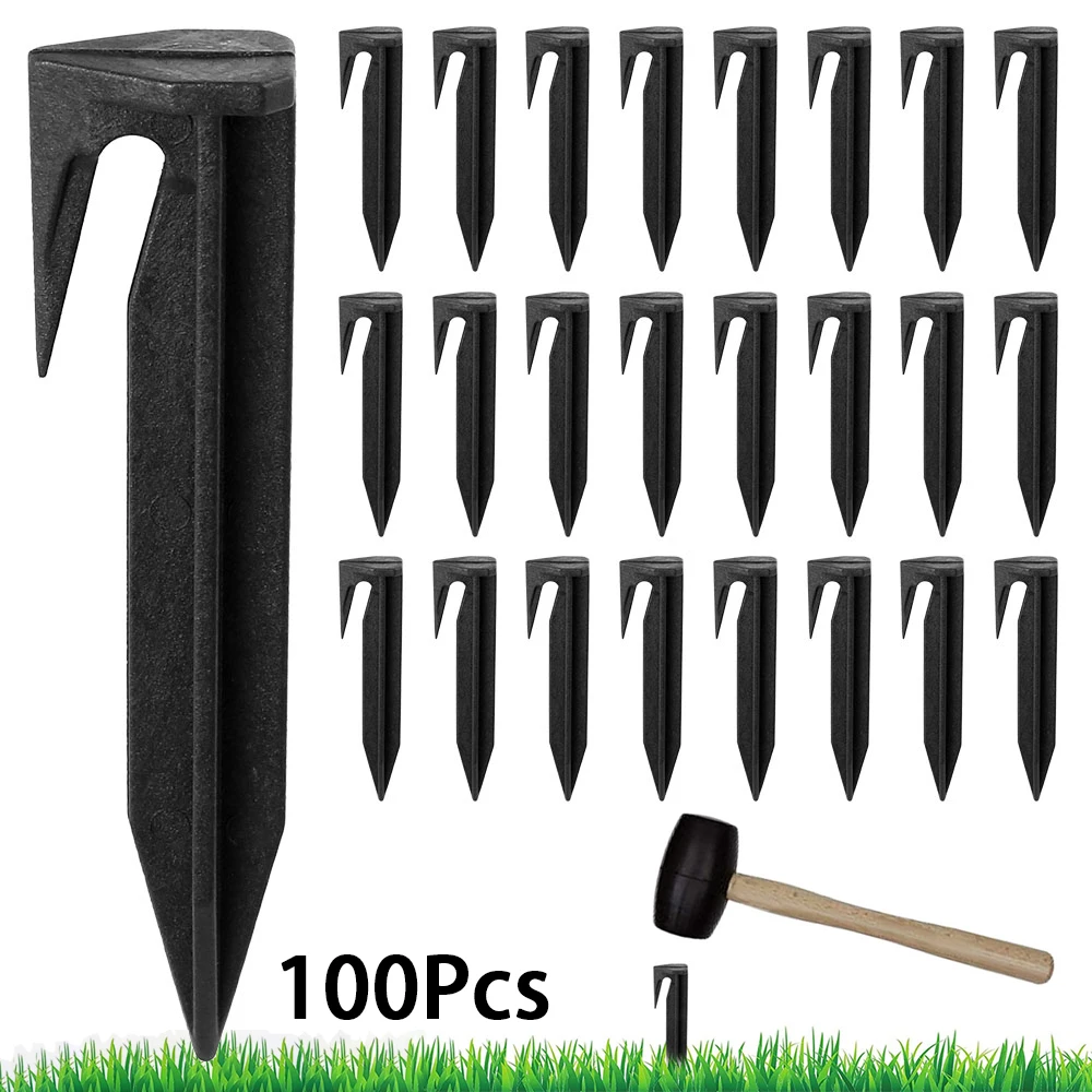 Gramado Mower Boundary Cabos Spikes Chão Âncora de Plástico Jardim Pinos de Fixação de Solo Colocando Spikes 100 Pcs