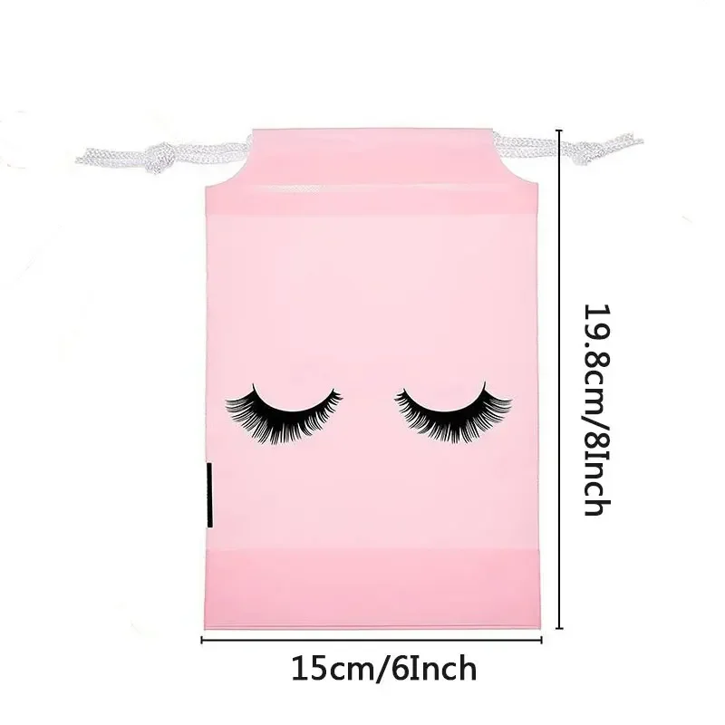 10pcs Eyelash Aftercare Storage Bags With Drawstring Waterproof EVA Plastic Travel Packing Bags Portable Cosmetic Makeup Pouch