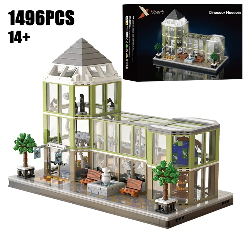 

1496PCS Creative Dinosaur Museum Building Blocks Home Decor Desktop Ornament Construction Bricks Toy Gift For Kid Adult Boy