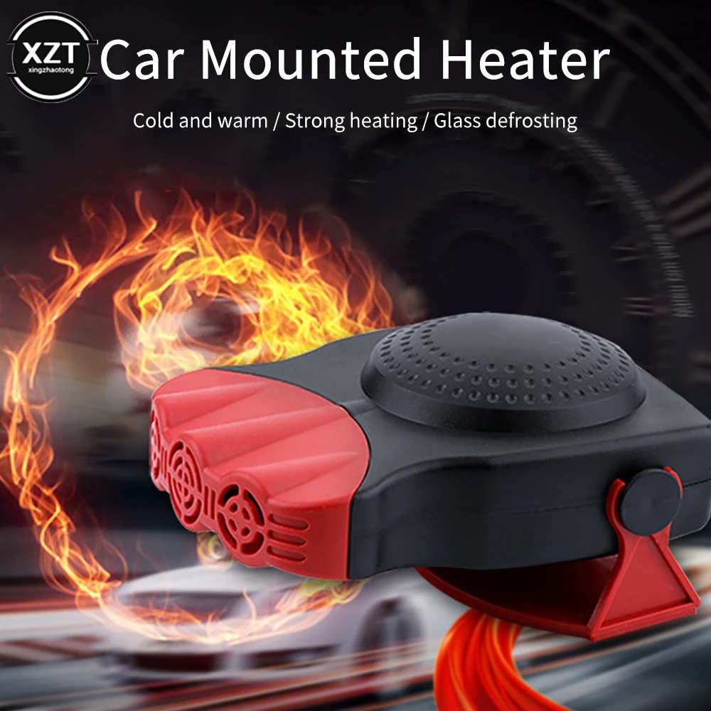 Car 3 Head Air Heater 2 in 1 Portable Heating Fan 12V Windshield Defroster Demister High-power Air Heater Car Accessories 열풍기