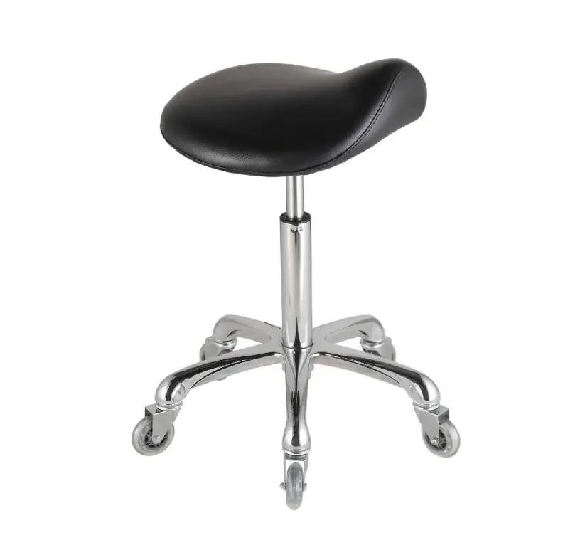 Ergonomic Adjustable Saddle Stool (Without Back) Ergonomic Swivel Chair for Dental Office Massage Clinic Spa Salon with Wheels