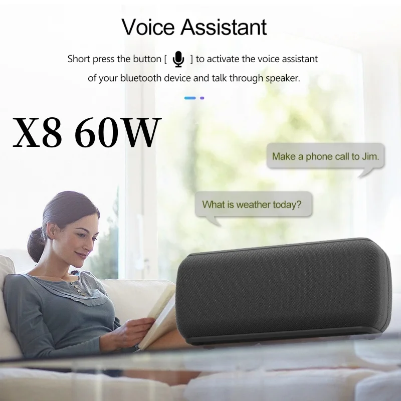 

XDOBO X8 Wireless Bluetooth Speaker Portable Sound Column Ultra-high Power 60W Stereo Surround Subwoofer Type-C/AUX/TF Audience