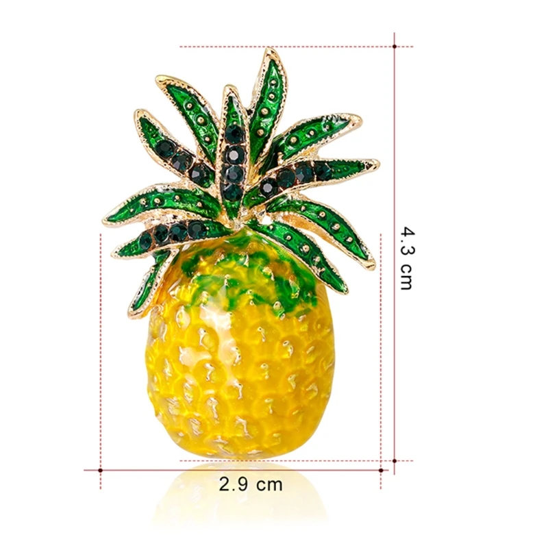 Gorgeous Cartoon Pineapple Enamel Collar Pin Brooch Pin Pineapple Fruit Lapel Brooch for Dress Scarf Bag Jackets Dropship