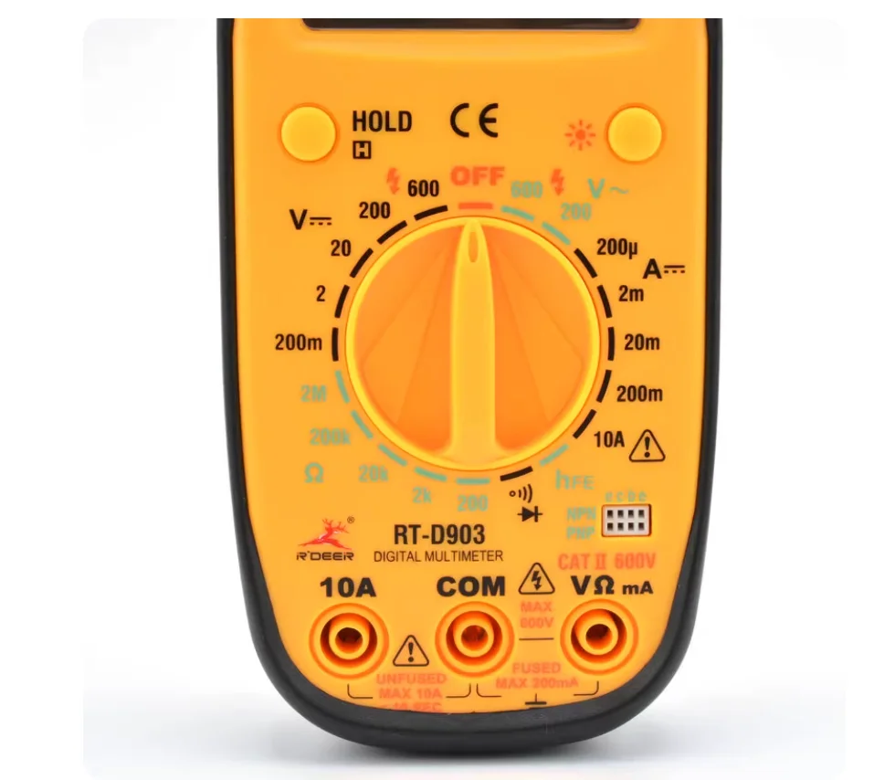 R'DEER tool Fashionable pocket Manual range switching digital multimeter LCD universal meter max reading 1999 NO.RT-D903