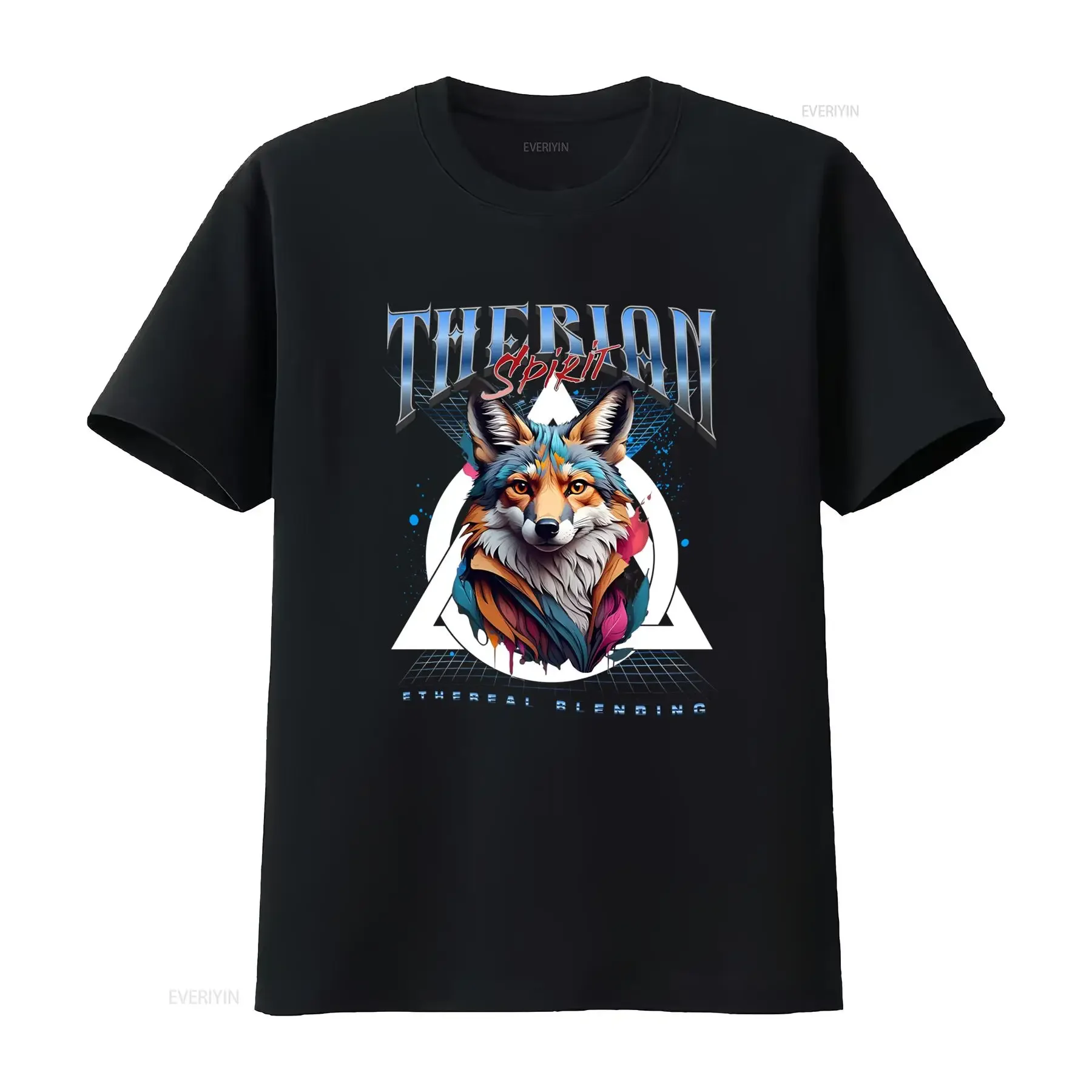Therian Spirit Fox Etherian Blending T Shirt Ideal for Animal Lovers Concertgoers Street Style Trendsetters vintage Washed