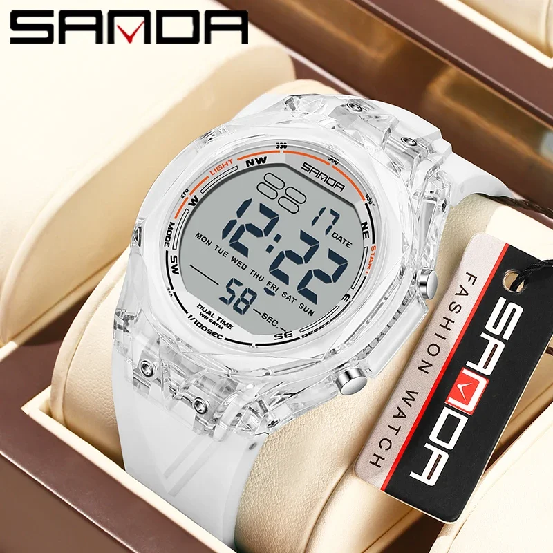 

SANDA модные мужские электронные часы многофункциональные спортивные водонепроницаемые часы со светодиодной подсветкой будильник мужские цифровые часы с таймером