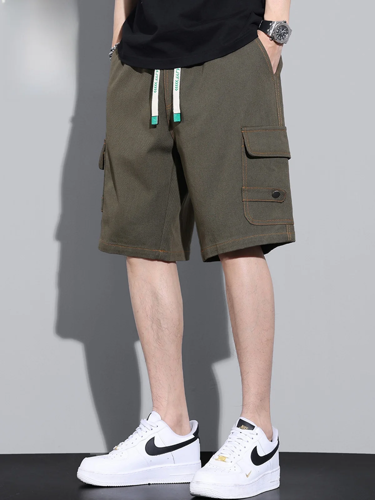 

Мужские повседневные спортивные брюки 2025: летние, трендовые, свободные, в американском рабочем стиле, укороченные, прямого кроя, немнущиеся