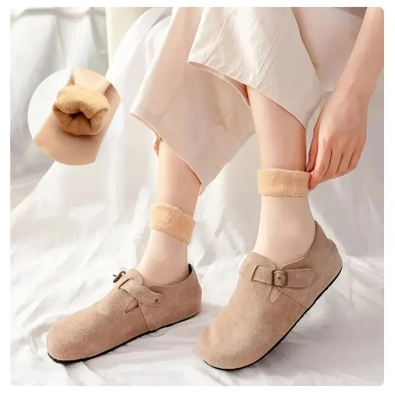 1/2/3/5/10Pairs إمرأة رجل بلون الجوارب الخريف والشتاء سميكة أفخم الدافئة المتوسطة جوارب أنبوبية الثلوج الجوارب #2