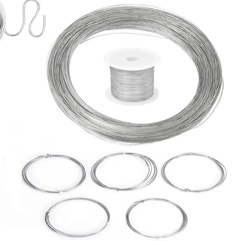 100M~1M 304 Stainless Steel Soft Steel Wire Diameter 0.02/0.08/0.2/1/1.5/2.5/3mm Single Strand Lashing Soft Iron Wire Rustproof