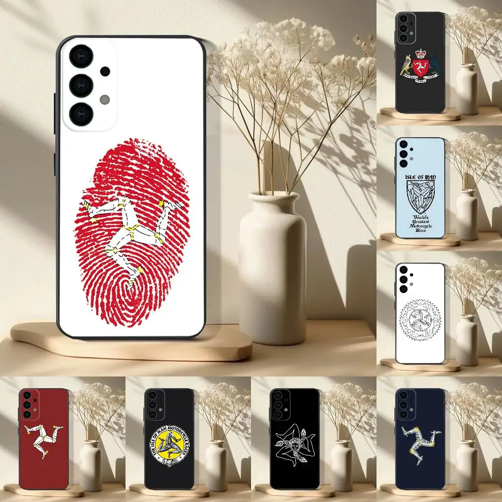 

Isle of Man Coat of Arms Phone Case For Samsung S 25,24,23,22,30,21,10,9,Ultra,Plus,Lite,FE,4,5G Black Soft Case