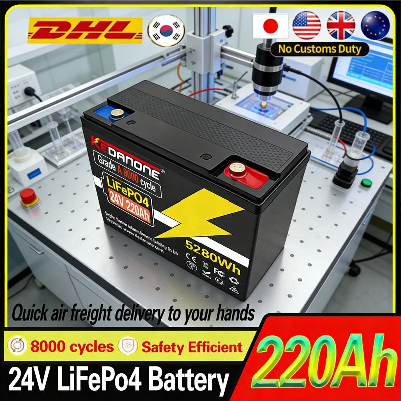 

LIFEPO4 24V 32700 220AH Battery Is Integrated with BMS 180Ah for RV Solar External Rechargeable Network Lithium Iron Phosphate