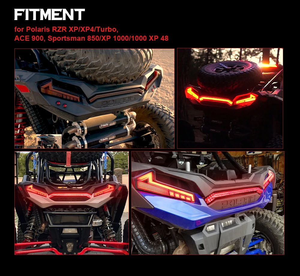 UTV ATV Led Tail Light For Polaris RZR XP Turbo 1000 RZR XP 4 1000 Sportsman 1000 XP 48 Rear Brake Light