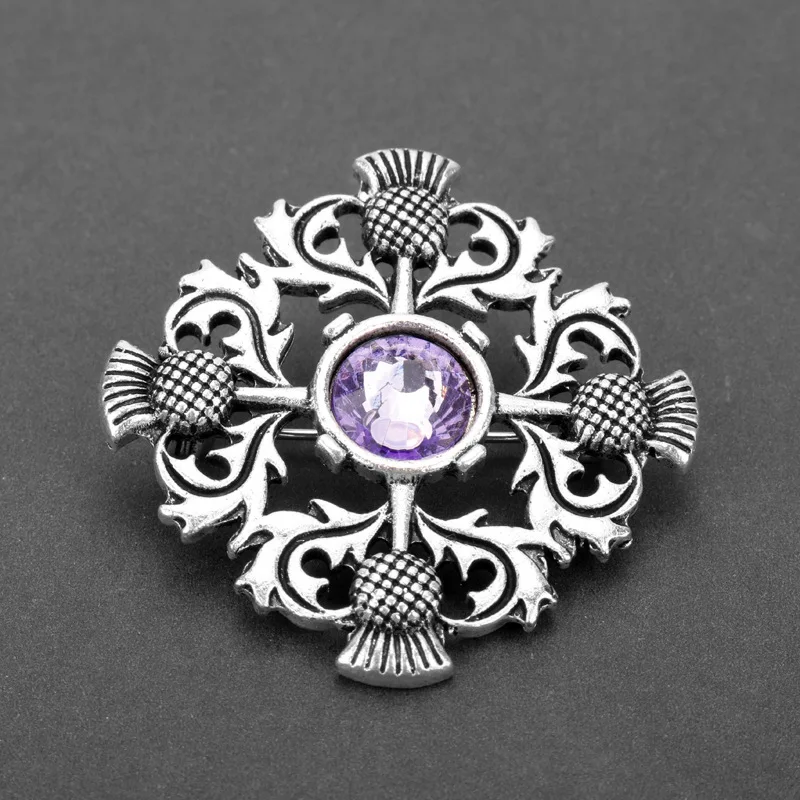 Outlander Scottish National Flower Pendant Necklace Oval Scotland Thistle Necklace Lovely Pendant Thistle Necklace Jewelry