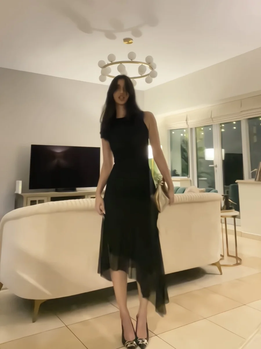 

Ele Bla Svel Vest Dr Slim Fit Long Gown for Women Summer New Arrival ACUDA High nce Sensation