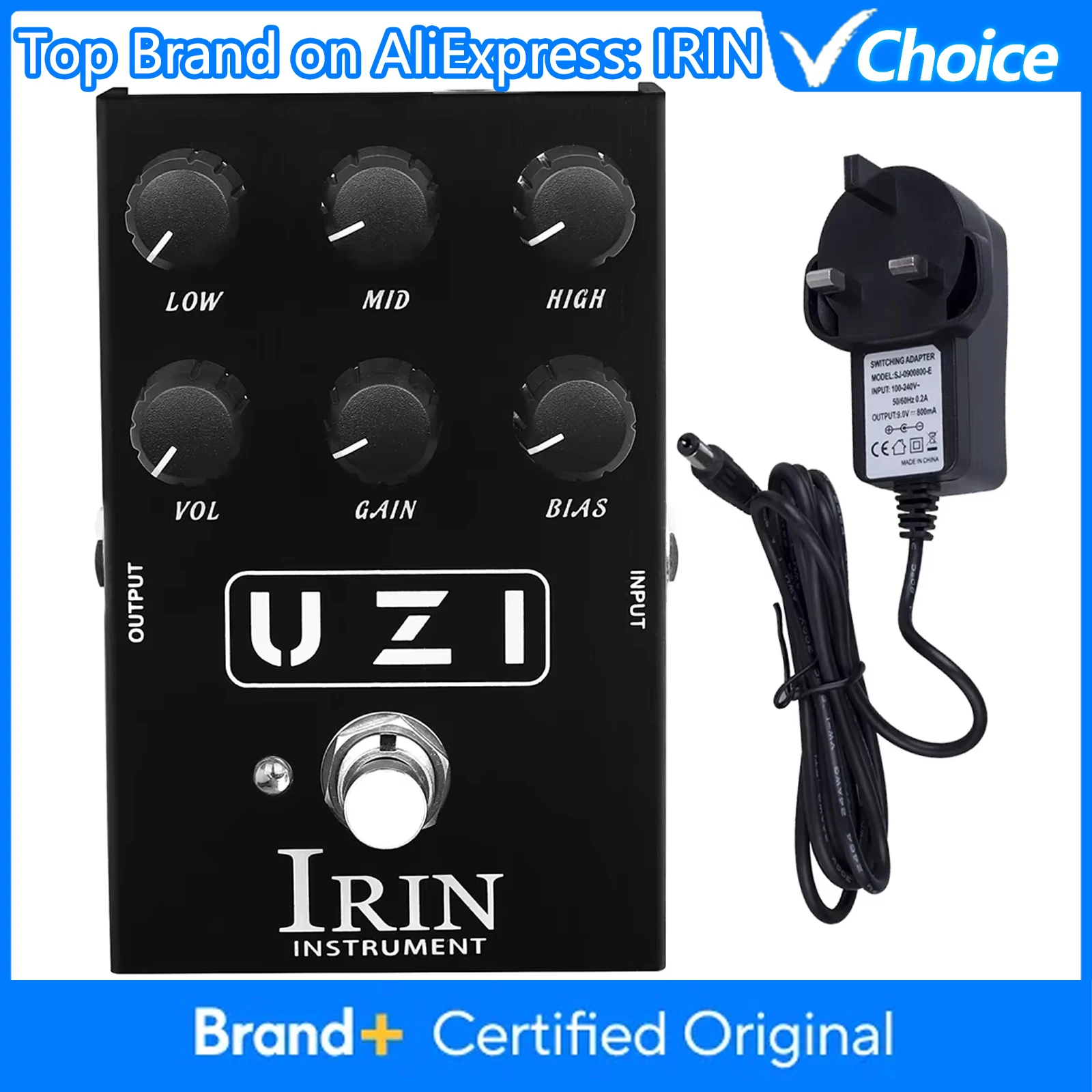 

Гитарная педаль IRIN AN-35 UZI Heavy Metal Distortion: легкое переключение между британским и американским дисторшном с помощью регулятора BIAS.