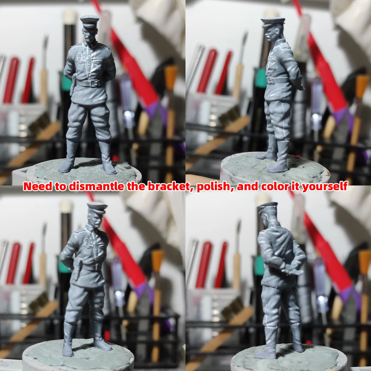 1/35 1/48 1/72 Maßstab Modellbausatz 3D Harz Miniatur-Soldatenfiguren Sowjetische Offiziere bei einem Treffen Unbemalt Unmontiert Diorama – Detail 2