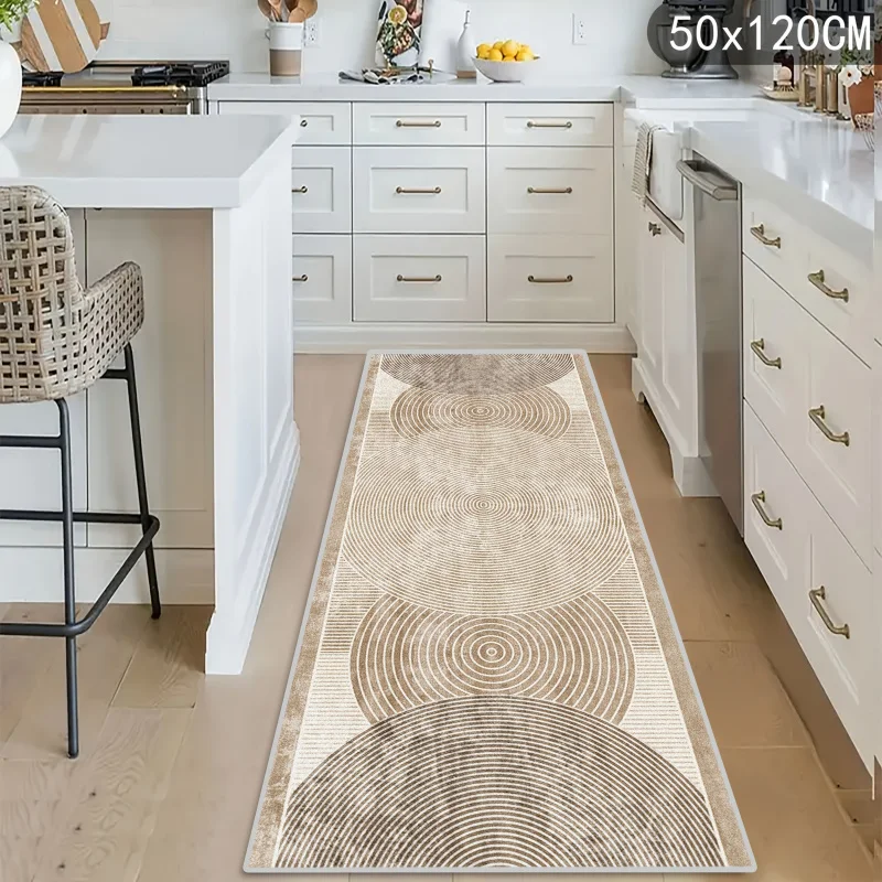 VIKAMA Minimalist Line Carpet, Durable And Slip-Resistant Corridor And Kitchen Mats, Bedroom Bedside Rugs For Home Decoration