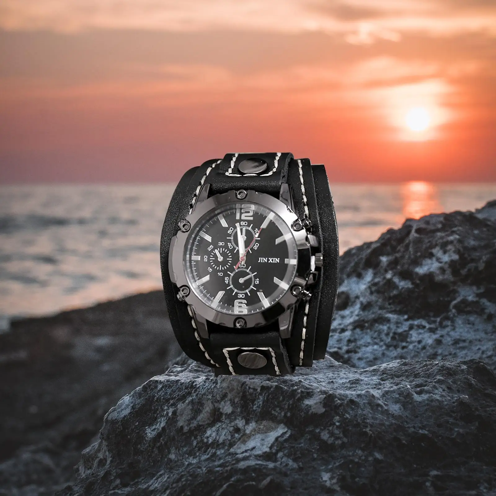 

Мужские наручные часы в стиле ретро-панк с кварцевым механизмом, браслет, для парня