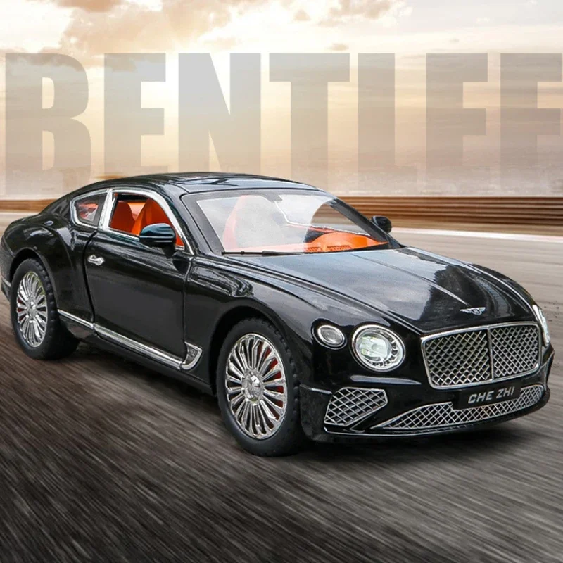 Simulation 1/24 Continental GT Supercar Model Sound Light Diecast Toy Vehicle Kids Boy Car Toy Gift Collection Home Decor